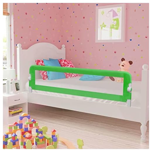 JUNZAI Barandilla de Seguridad Cama de niños, Barandilla Cama niños, Barrera Cuna, Defensa Extensible, Barandilla Sofa, Verde 150x42 cm