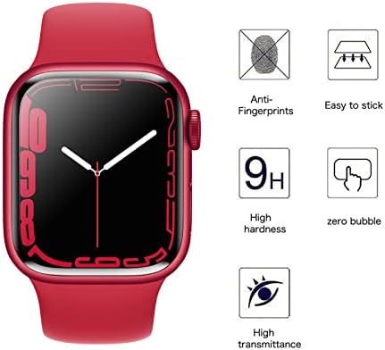 WFTE [2-Pack Screen Protector for Apple Watch Series 8/7 41mm,Anti-Scratch,Bubble-Free,Dust-Free Premium Screen Protector Tempered Glass For Apple Watch Series 8/7 41mm