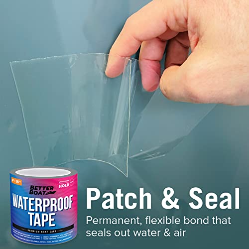 Image of Better Boat Clear Waterproof Tape for Leaks Heavy Duty Marine Grade Seal Tape, 15 ft x 4 in, Invisible Repair, Pools, Shower, Windows