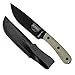 ESEE Black Fixed Plain Edge Blade with Leather Sheath (ESEE-6HM)