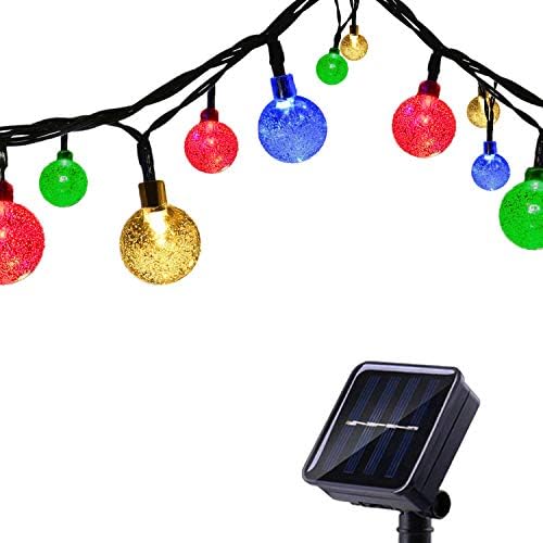 Tuokay, Solar Garden Lights, Outdoor Fairy Lights with Ball, Waterproof 6m 30 LED 8 Twinkling Modes, Decorative Lighting String Lights for Home, Gazebo, Patio, Lawn, Wedding Ornament (White)