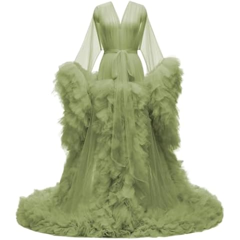WSEYU Sage Green Tulle Maternity Dress Cover