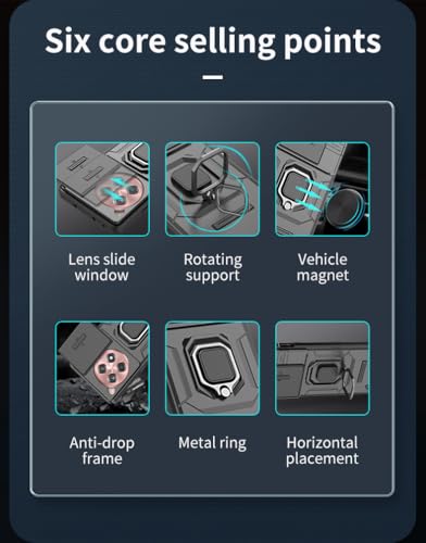 Image of CamShield Pro Case with Slide Camera Protection and 360 Protection Ring Stand Bumper Back Case Cover for OnePlus 12R 5G (Blue)