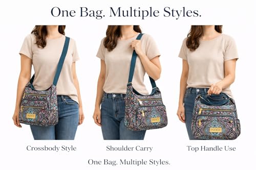 Image of FUOCO Purse for Women Handbag| Office Shoulder Laptop Bag, College & Shopping | Stylish PU Vegan Leather Sling with Zipper | Big Side Bag | Everyday Travel Tote Party Purse