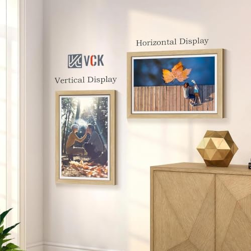 Image of VCK 12x18 Frame 5 Pack, Oak Wood, 11x17 Mat, Glass, for Picture Prints