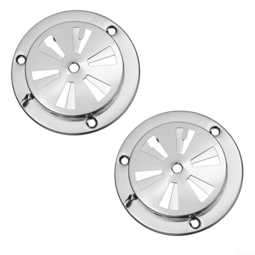 2 prese d'aria regolabili, in acciaio inox, set di prese d'aria regolabili, per barbecue e affumicatori (12,5 cm)