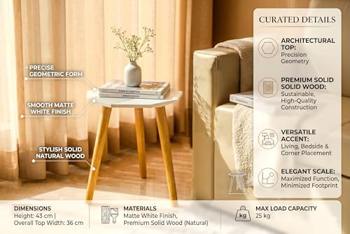 Image of UHUD CRAFTS Home Decor Multipurpose Wooden Coffee Table /Centre Table /Side Table /End Table /Tea Table for Living Room,Bedroom, Balcony & Office - White
