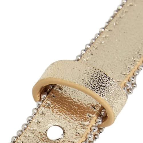 Simple Adult Waist Belt with Adjustable Pin Buckle Gold Color Waistband PU Waist Belts for Rock Fan Wear Resistant3