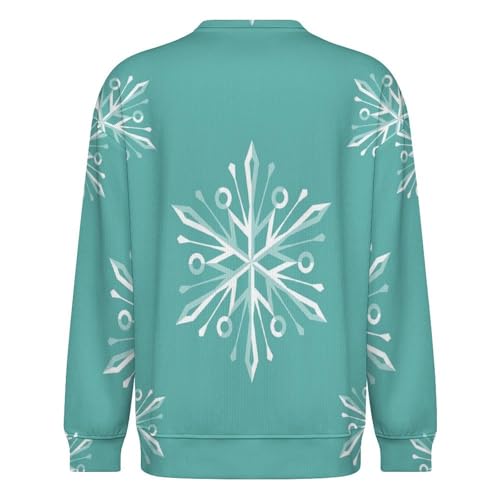 MoBlinko Mens Sweater Winter Snowflakes Sweaters for Men Crew Neck Sweater for Men Lightweight Pullover3