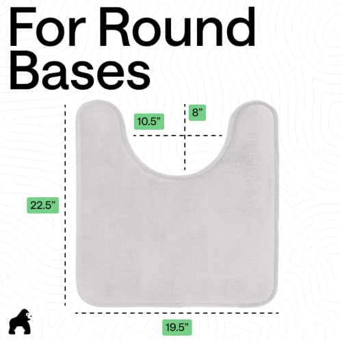 Image of GORILLA GRIP Thick Memory Foam Toilet Rug for Bathroom, U Shaped Washable, Soft Absorbent Velvet Topside Floor Mats, Machine Wash, Cushioned Luxury Rugs for Bath Room, 22.5 x 19.5 Light Gray