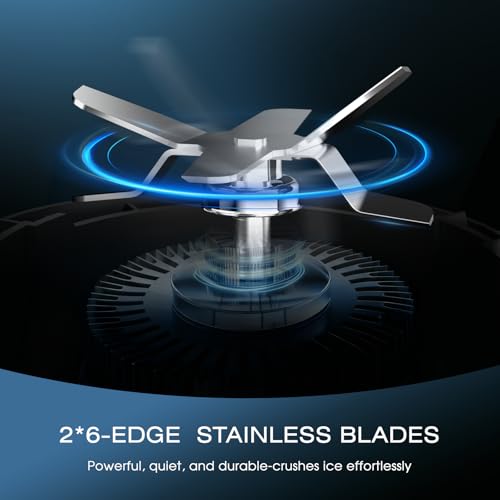 Nahida Blender for Smoothies, 1200W Smoothie Blender for Ices Crushing, Blenders with (2) 6-Fin Blades, Personal Blenders for Kitchen with 23oz, 32oz, 37oz Easy Go Cups for Juices, Black image 6