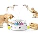 Potaroma Cat Toys 3in1 Automatic Interactive Kitten Toy, Fluttering Butterfly, Moving Ambush Feather, Track Balls, Dual Power Supplies, USB Powered, Indoor Exercise Kicker (Bright White)