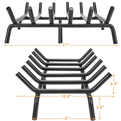Orgneas Fireplace Grate 17 Inch Heavy Duty, Fireplace Log Holder Solid Round Steel Wrought Cast Iron Firewood Burning Rack With 6 Support Legs And 6 Bars For Indoor And Outdoor Fireplace thumb #5