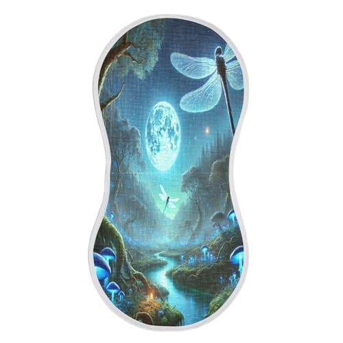 Dragonfly Blue Baby Burp Cloths Muslin Burp Cloths Soft Burp Cloth Burp Rags Cotton Burp Clothes Absorbent for Boy Newborn Girl Unisex 1 Pack 22x11 Inches