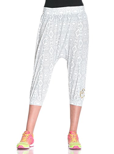 Zumba Fitness Damen Hose Aztec Harem Capri Pants, Wear It Out White, L, Z1B00293-WIWH