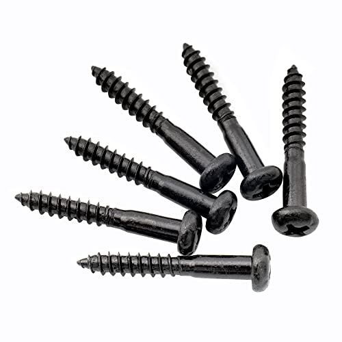 Musiclily Ultra 3.5x25mm Stainless Steel Pan Head Mounting Screws for Strat Style Electric Guitar Tremolo Bridge, Black (Set of 6)