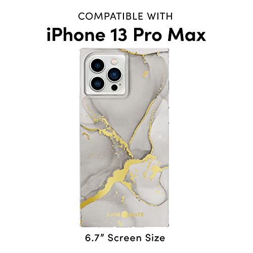 Case-Mate - BLOX Rechteckige Schutzhülle für iPhone 13 Pro Max - Slim - Leicht - 3 Fuß Fallschutz - Nebelmarmor