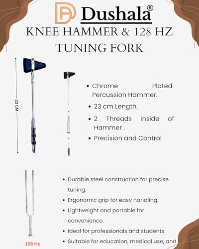 Image of Professional Medical Kit, 6-Piece Set with 360 Goniometer, 180 Goniometer, Finger Goniometer, Knee Hammer, Measuring Tape, 128 Hz Tuning Fork