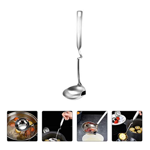 Cabilock Filtro de óleo de aço inoxidável, colher de sopa, coador de gordura com cabo longo para mol