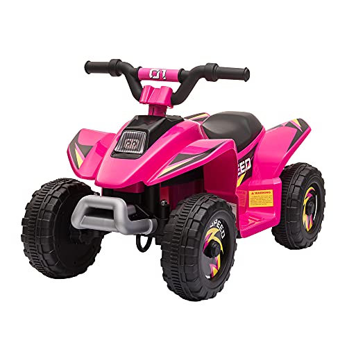 Quad Électrique Enfant HOMCOM 6V - 18-36 Mois, 2 Km/h, Phare LED, Rouge