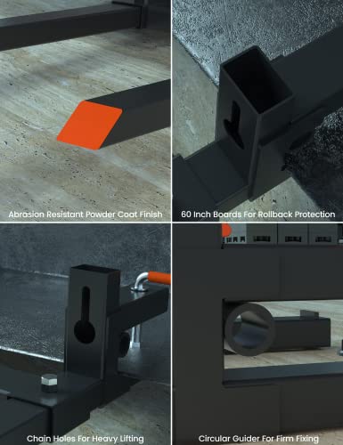 Garvee 60" Clamp on Pallet Forks, 4000LBS Heavy Duty Quick Attach Bucket Fork with Adjustable Stabilizer Bar for Tractor Loader Skid Steer,Black