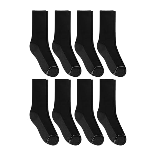 Image of Hanes mens Max Cushioned Crew Socks, Moisture-wicking With Odor Control, Multi-packCrew Sock