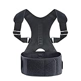 Rückenklammer magnetische Therapie Haltung Korrektor Band Schulter Rückenstütze Buckel Buckel Korrektur Taillentrainer Korsett Männer Frauen Lendenwirbelsäule Dekompressionsgürtel (Farbe: Schwarz,