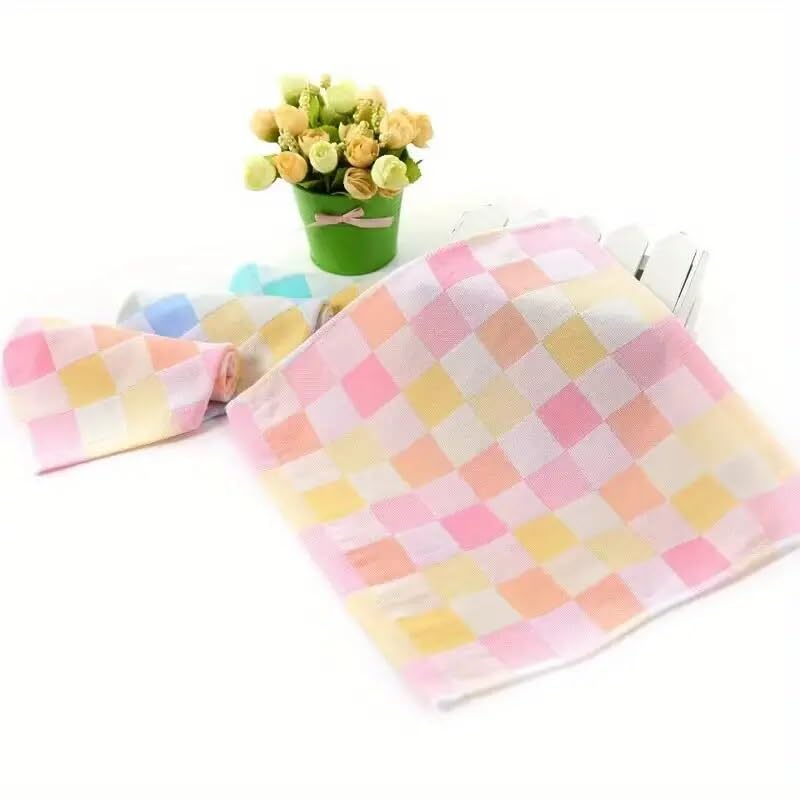 Caterpiller Baby’s Soft Cotton Checkered Design Handkerchief (Pack of 5)