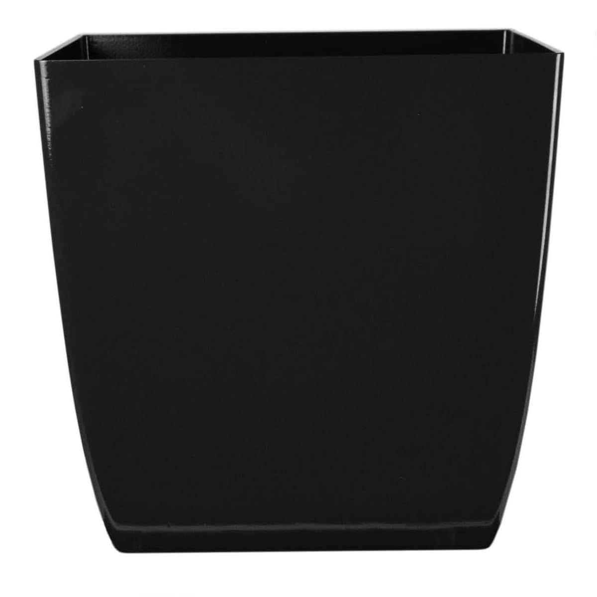The HC Companies 8 Inch Aria Square Self Watering Planter - Plastic Plant Pot for Indoor Outdoor Plants Flowers Herbs, Glossy Black