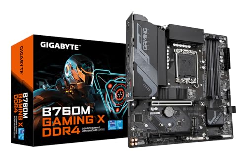 GIGABYTE B760M GAMING X DDR4 Motherboard - Unterstützt Intel Core 14. Generation CPUs, 8+1+1 Phasen Digital VRM, bis zu 5333MHz DDR4 (OC), 2xPCIe 4.0 M.2, 2.5GbE LAN, USB 3.2 Gen2