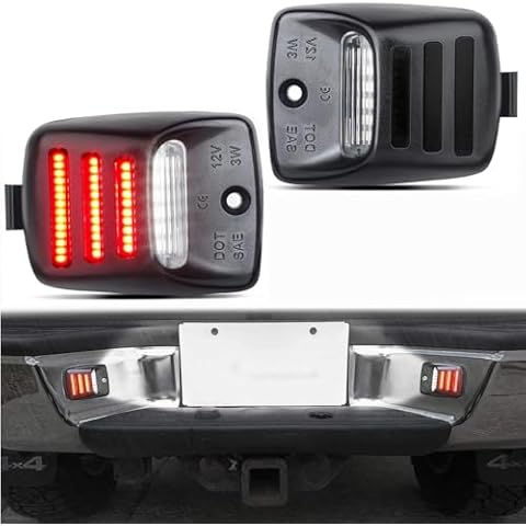 MAXHAWK LED License Plate Lights with Red OLED Neon Tube Replacement for Toyota 2005-2015 Tacoma, 2000-2013 Tundra, 6000K White Number Tag Lamp Assembly Cover