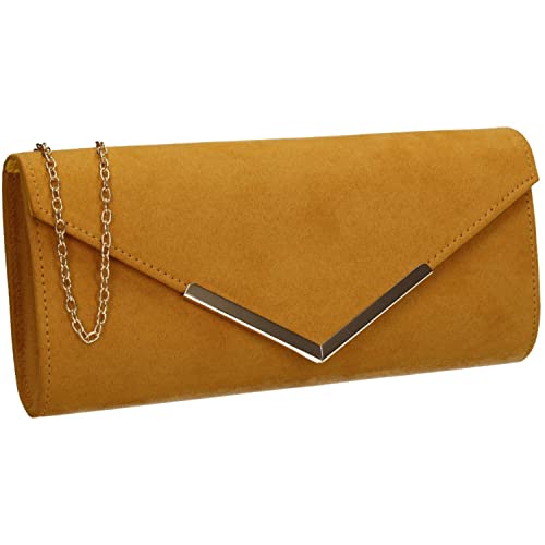 SWANKYSWANS Leona Pochette en suédine, moutarde, Taille unique Cover