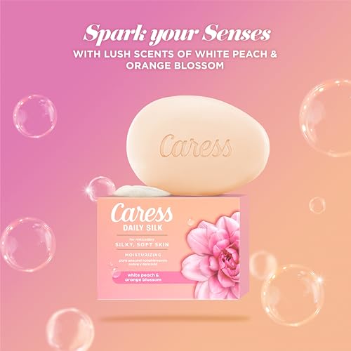 Image of Caress Beauty Bar Soap For Noticeably Silky Soft Skin Daily Silk Extract and Floral Oil Essence 3.15 oz,(Pack of 6)