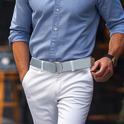 Mens Canvas Belt, Web Belt Double D-ring Buckle, Fabric Cloth Material Casual Wear for Men and Women2