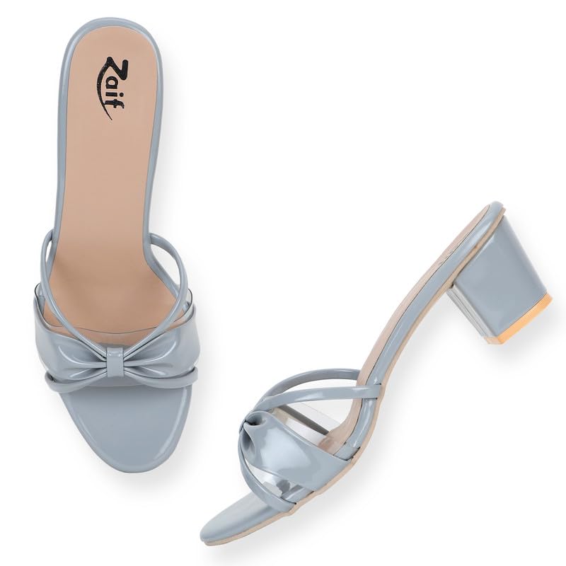 Image of ZAIF women fancy block heel footwear stylish sandal (73)