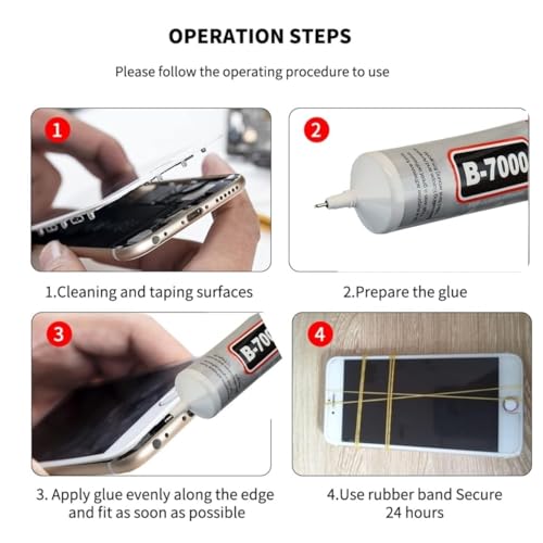 Image of B7000 Transparent Glue 50ml for Mobile Display Repair, Multipurpose Fabric Adhesive, Screen Fixing Glue for Jewelry, Shoes, Crafts & DIY (1X 50ML B7000)
