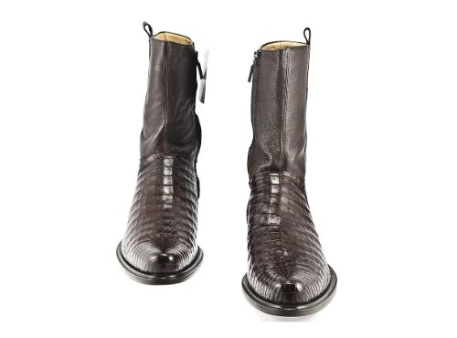 Dress Boots with Zipper by Cuadra - Chocolate and Black - Cayman Leather - Handmade - Sizes from 7 to 11 (7 D(M) US, Chocolate)3