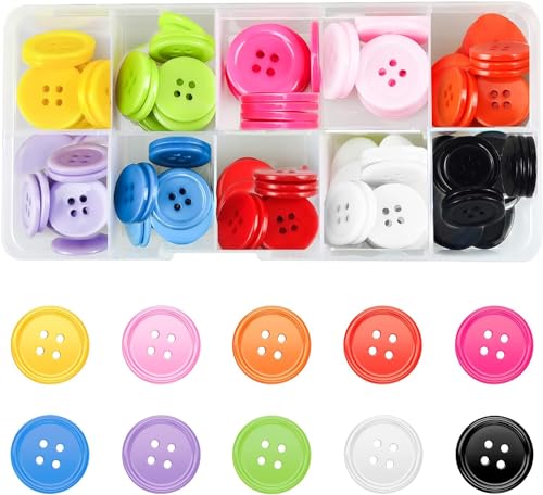 Miscela Di Bottoni 150g Per Fai Da Te - Vari Colorati E Dimensioni, Con 2 E 4 Fori