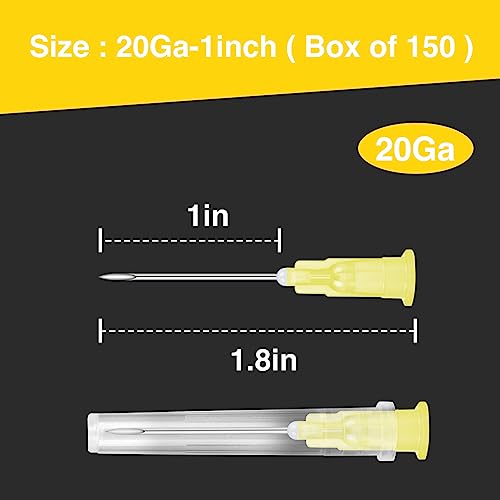 Image of TENKAIWICK 20Ga 1 Inch Luer Lock for Scientific Lab Measuring,Individually Wrapped