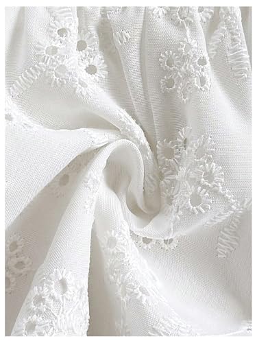 SOLY HUX Women's Sweetheart Neck Cap Sleeve Peplum Ruffle Hem Summer Tops Eyelet Embroidery Cute Vacation Blouse4