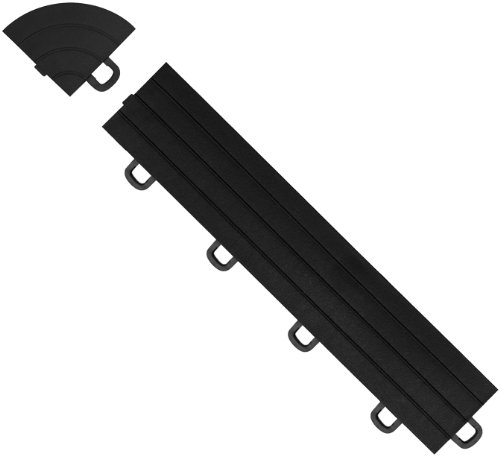 BlockTile R1US4212 Interlocking Ramp Edges with Loop, Black, 14-Pack