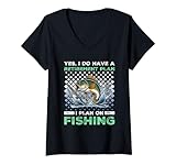 donna yes i do have a retirement plan i plan on fishing fishermen maglietta con collo a v