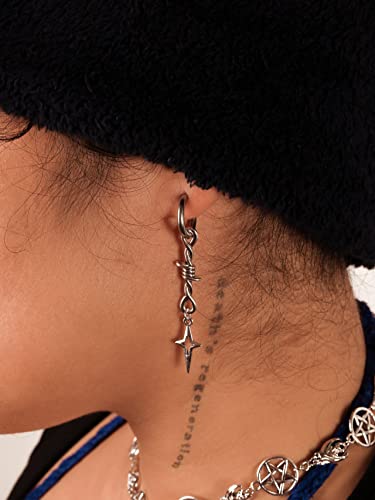 Sacina Gothic Punk Grunge Spike Earrings, Goth Emo Punk Grunge Earrings, Goth Jewelry, Halloween Christmas Jewelry Gift For Women3