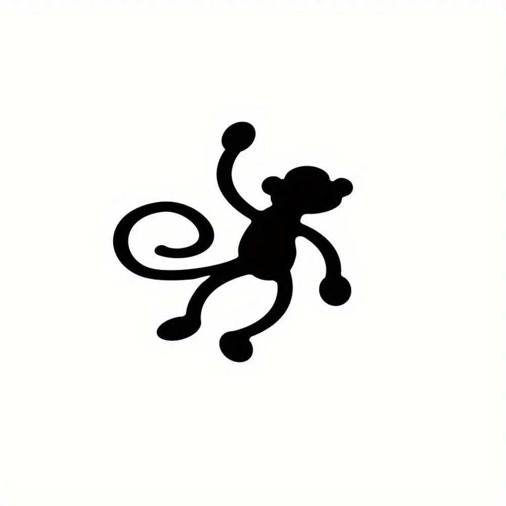 Dancing Monkey Black Vinyl Sticker Self Adhesive Decal for Cars Trucks Laptops Home Decor
