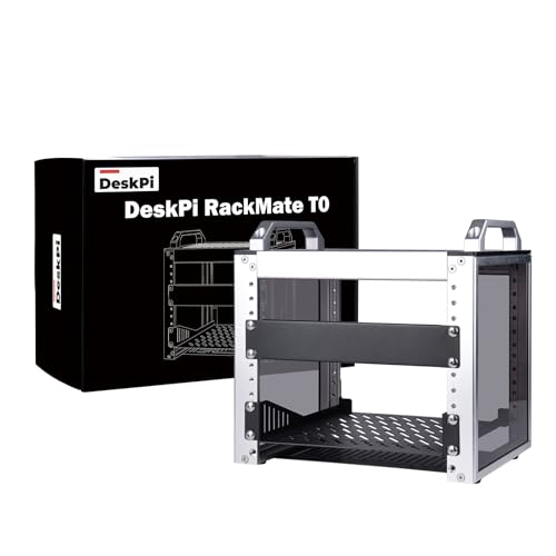 GeeekPi 4U Server Cabinet, 10 inch Mini Server Rack for Network, Servers, Audio, and Video Equipment, DeskPi RackMate T0 Rackmount, 7.87 inch Depth