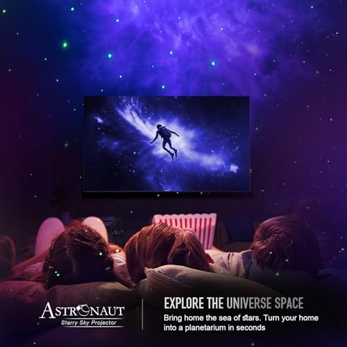 Image of Astronaut Galaxy Projector Night Light - Star Projector Galaxy Light with Nebula Effects & Timer, Astronaut Space Starry Celling Lamp for Bedroom Kids Room, for Chrismas, Birthday, etc