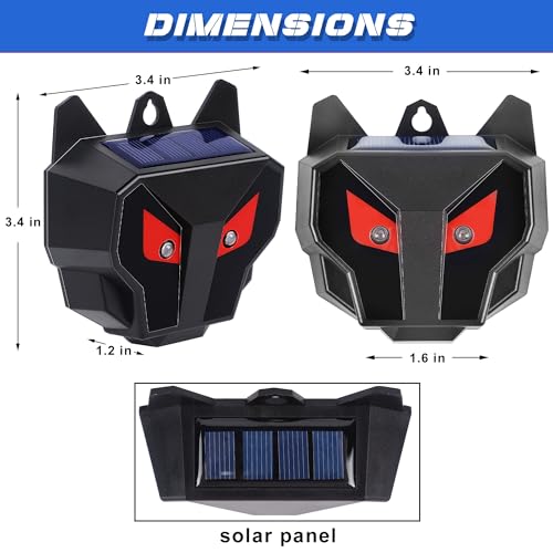 Lulu Home 6 Packs Solar Animal Repeller, Nocturnal Predator Deterrents with Red LED Flashing Lights Drive Away Raccoons, Deer, Skunks, Coyotes, Birds, Foxes from Chicken Coop Yard Farm