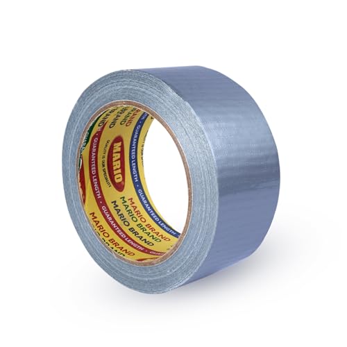 Mario Heavy Duty Duct Tape/Book Binding Tape – 72mm Width, 25mtr Length – Strong Adhesive Multipurpose Tape for Book Repair, Packaging, Crafting & General Use - 72mm x 25mtr | Grey Color