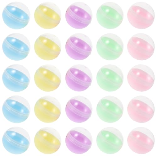 HIAKDOFT Cápsulas Redondas de Plástico para Máquinas Expendedoras, 38 Mm, Semi-transparente Color Macaron, 100 Unidades, Bolas Rellenable para Juguetes Cápsula y Fiestas Infantiles