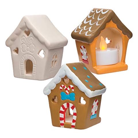 Baker Ross Keramik-Teelichthalter „Lebkuchenhaus“ für Kinder Cover